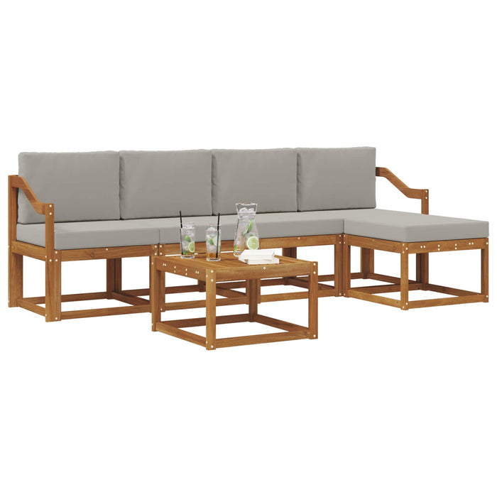 Set de canapele de exterior 6 pcs Gri natural și deschis - WALTI WALTI