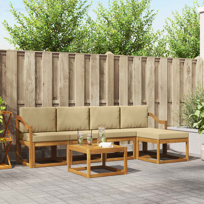 Set de canapele de exterior cu pernă 6 pcs Natural și Bej - WALTI WALTI
