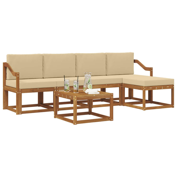 Set de canapele de exterior cu pernă 6 pcs Natural și Bej - WALTI WALTI