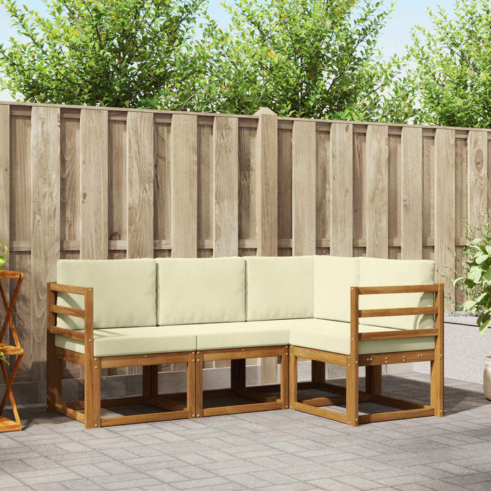 Set de canapele de exterior cu pernă 4 pcs Natural și Crem - WALTI WALTI