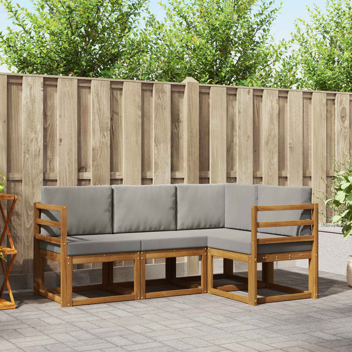 Set de canapele de exterior 4 pcs Gri natural și deschis - WALTI WALTI
