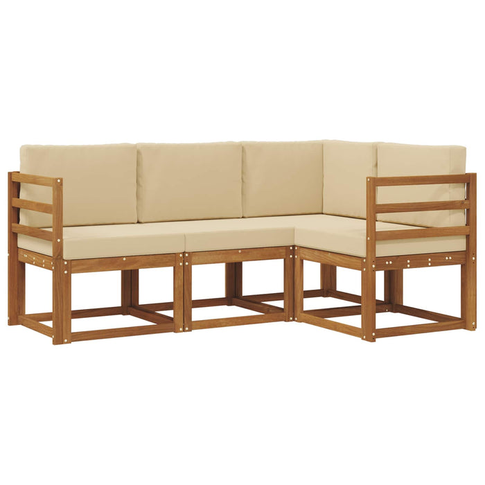 Set de canapele de exterior cu pernă 4 pcs Natural și Bej - WALTI WALTI