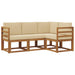Set de canapele de exterior cu pernă 4 pcs Natural și Bej - WALTI WALTI