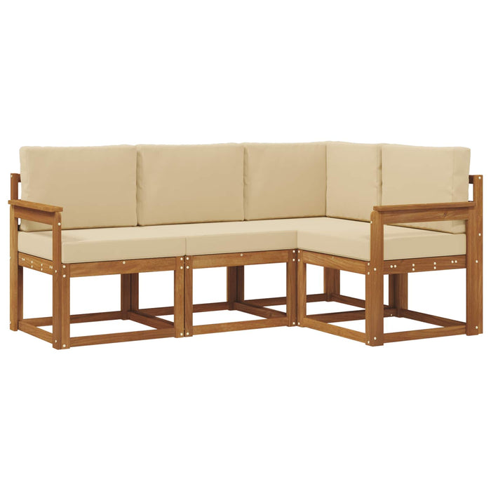Set de canapele de exterior cu pernă 4 pcs Natural și Bej - WALTI WALTI