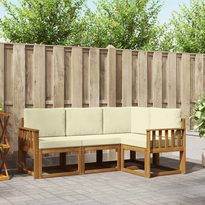 Set de canapele de exterior cu pernă 4 pcs Natural și Crem - WALTI WALTI