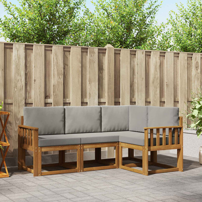Set de canapele de exterior 4 pcs Gri natural și deschis - WALTI WALTI