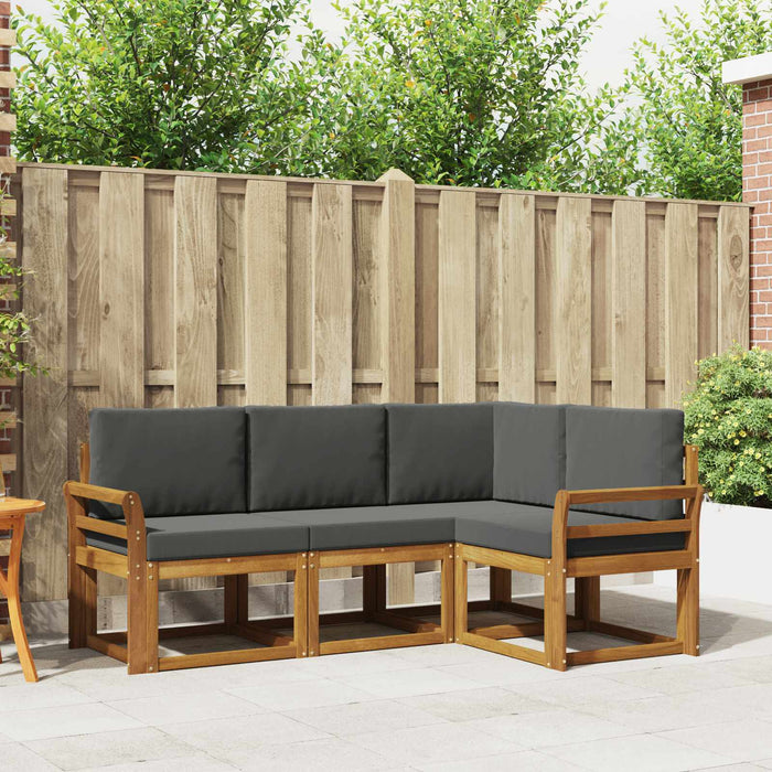 Set de canapele de exterior cu pernă 4 pcs Natural și Antracit - WALTI WALTI