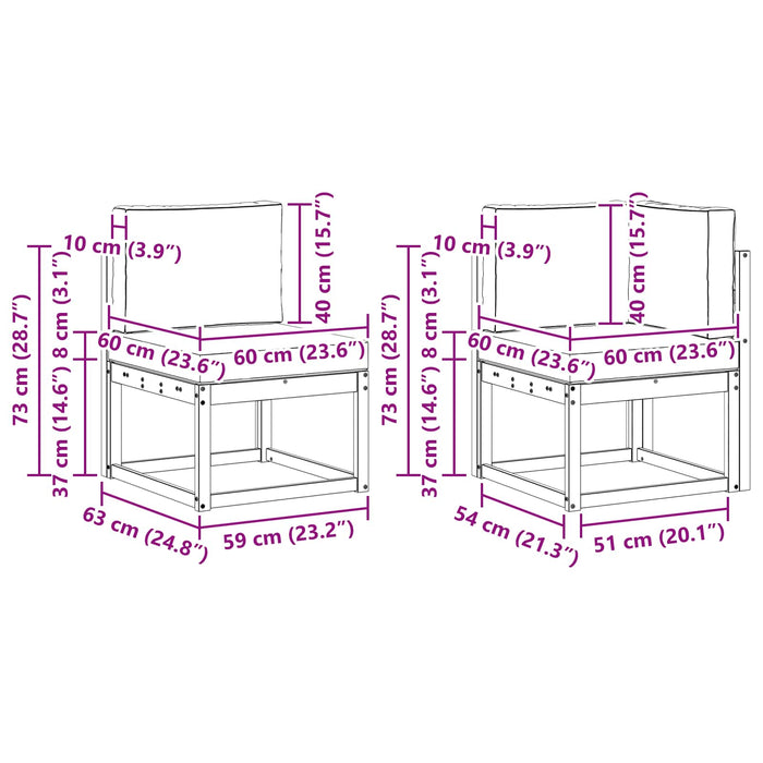 Set de canapele de exterior cu pernă 4 pcs Natural și Antracit - WALTI WALTI