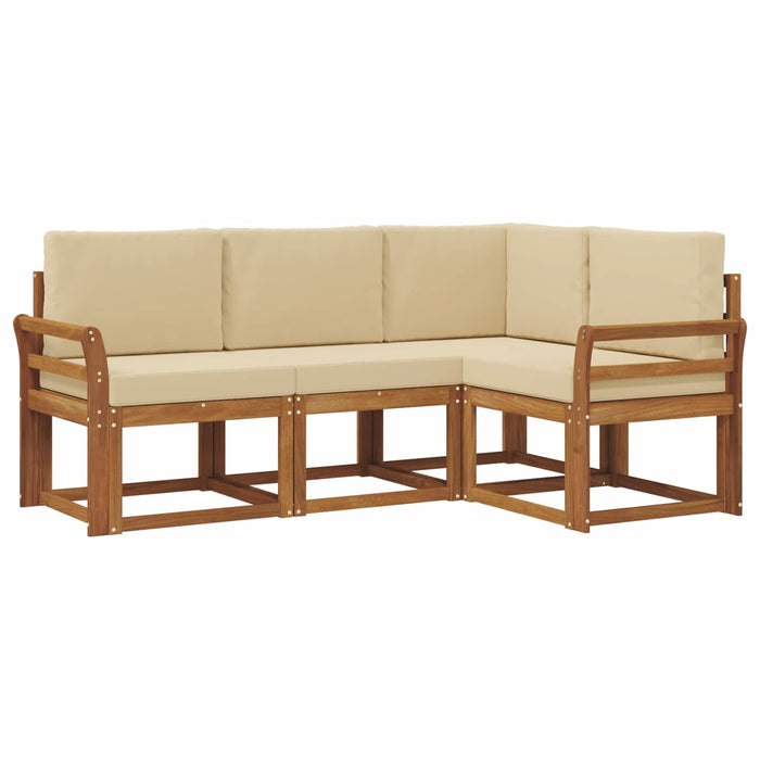 Set de canapele de exterior cu pernă 4 pcs Natural și Bej - WALTI WALTI