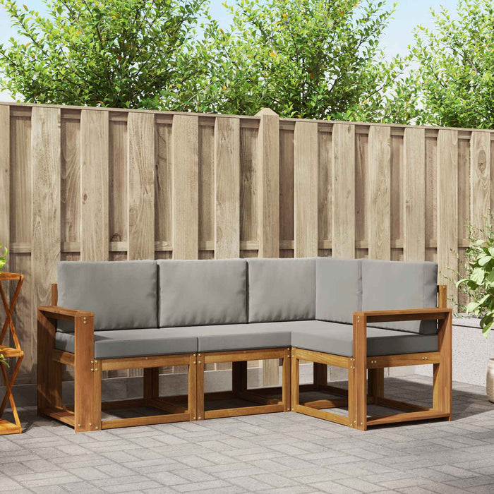 Set de canapele de exterior 4 pcs Gri natural și deschis - WALTI WALTI