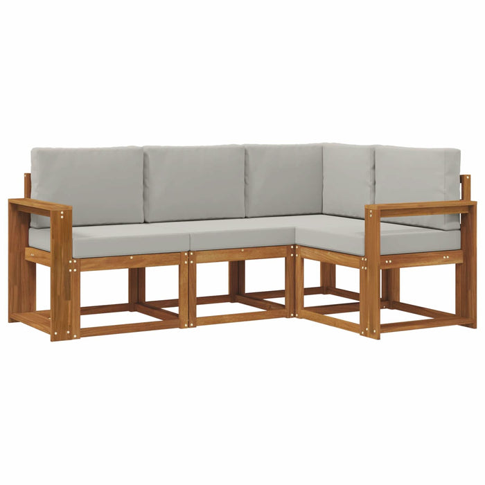 Set de canapele de exterior 4 pcs Gri natural și deschis - WALTI WALTI