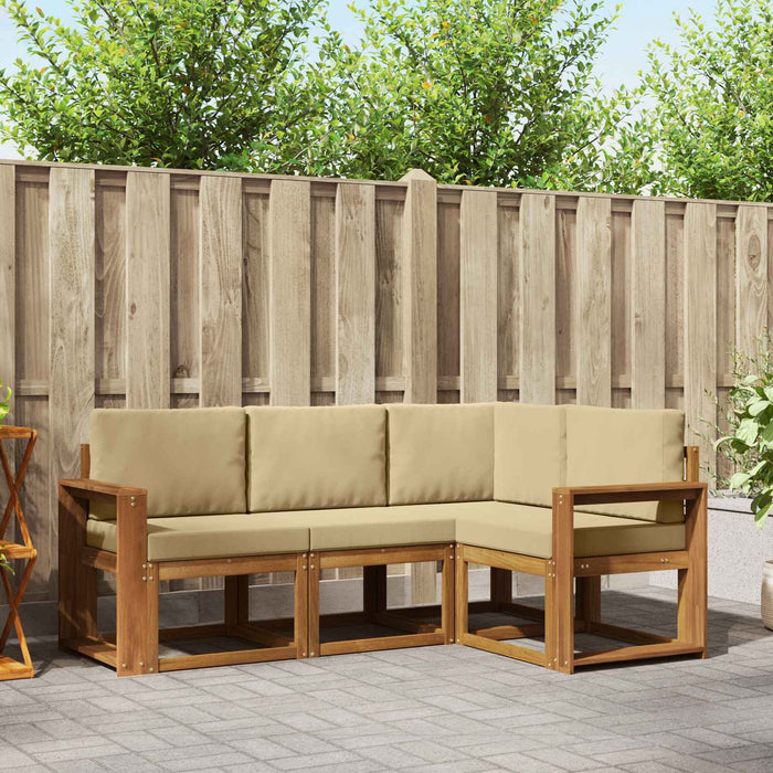 Set de canapele de exterior cu pernă 4 pcs Natural și Bej - WALTI WALTI