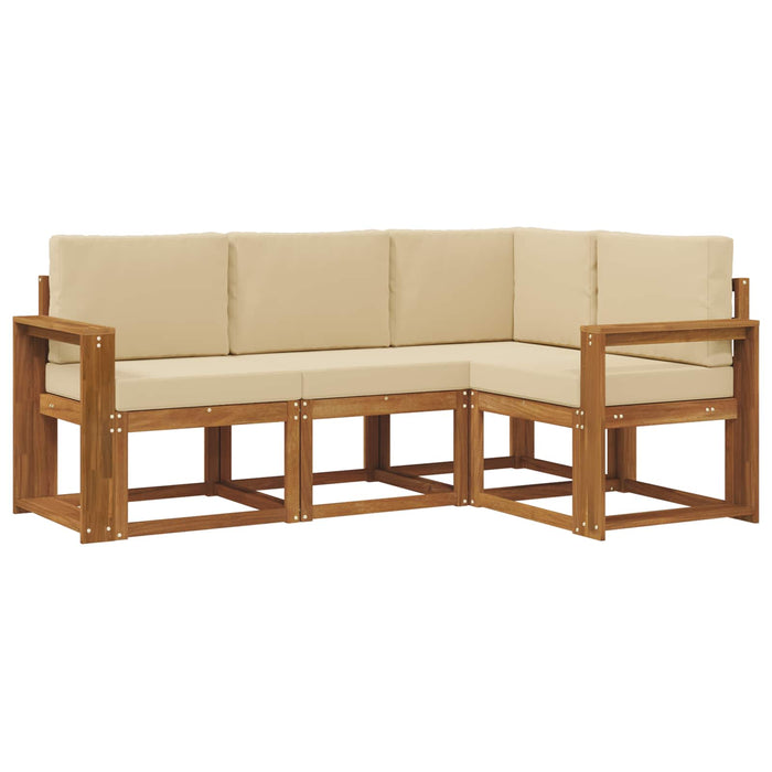 Set de canapele de exterior cu pernă 4 pcs Natural și Bej - WALTI WALTI