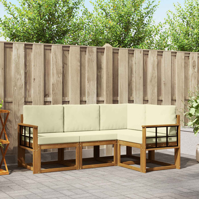 Set de canapele de exterior cu pernă 4 pcs Natural și Crem - WALTI WALTI