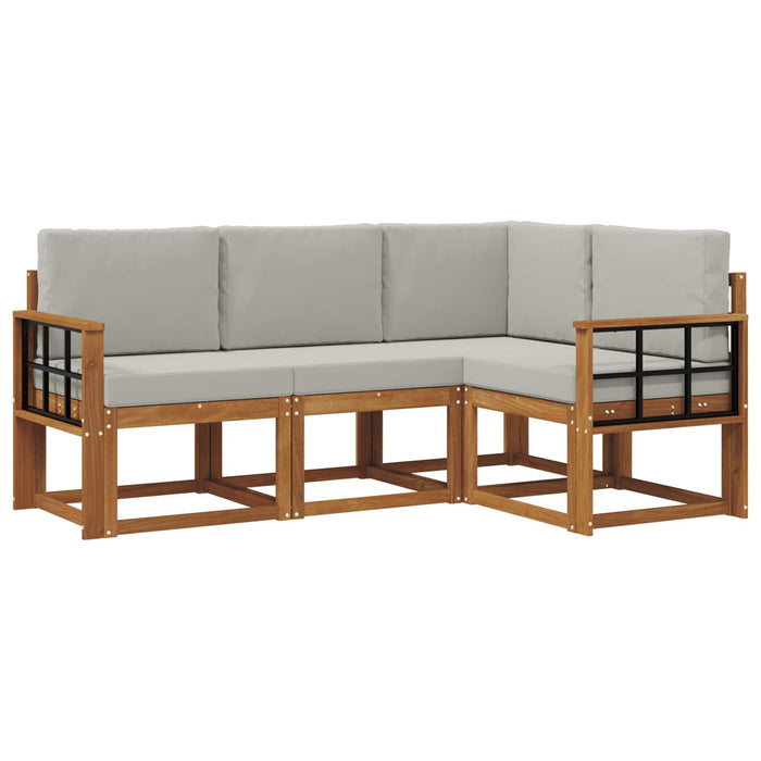 Set de canapele de exterior 4 pcs Gri natural și deschis - WALTI WALTI