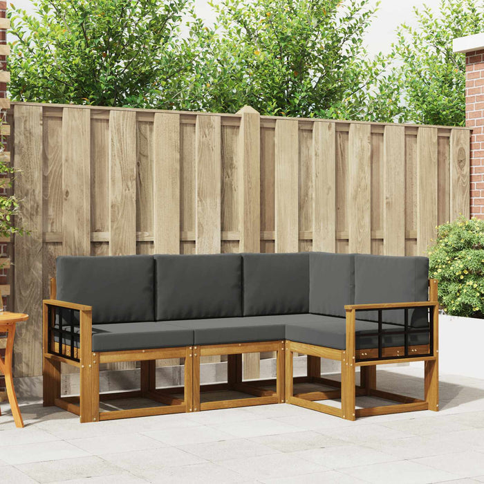 Set de canapele de exterior cu pernă 4 pcs Natural și Antracit - WALTI WALTI