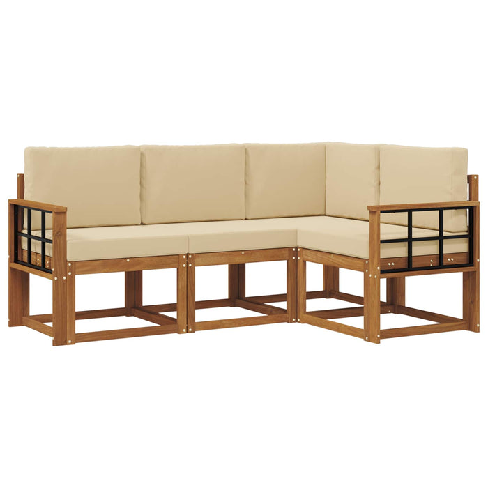Set de canapele de exterior cu pernă 4 pcs Natural și Bej - WALTI WALTI