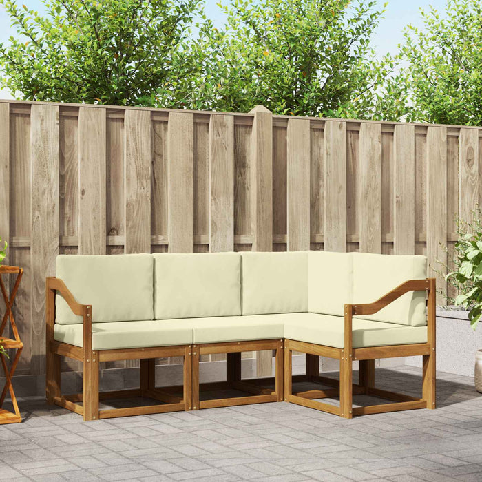 Set de canapele de exterior cu pernă 4 pcs Natural și Crem - WALTI WALTI