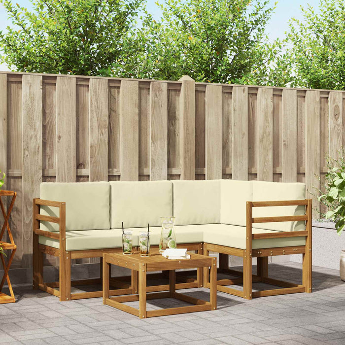 Set de canapele de exterior cu pernă 5 pcs Natural și Crem - WALTI WALTI