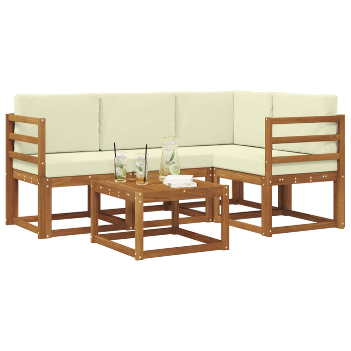Set de canapele de exterior cu pernă 5 pcs Natural și Crem - WALTI WALTI
