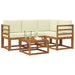 Set de canapele de exterior cu pernă 5 pcs Natural și Crem - WALTI WALTI
