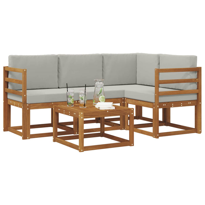 Set de canapele de exterior 5 pcs Gri natural și deschis - WALTI WALTI