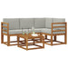 Set de canapele de exterior 5 pcs Gri natural și deschis - WALTI WALTI