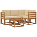 Set de canapele de exterior cu pernă 5 pcs Natural și Bej - WALTI WALTI