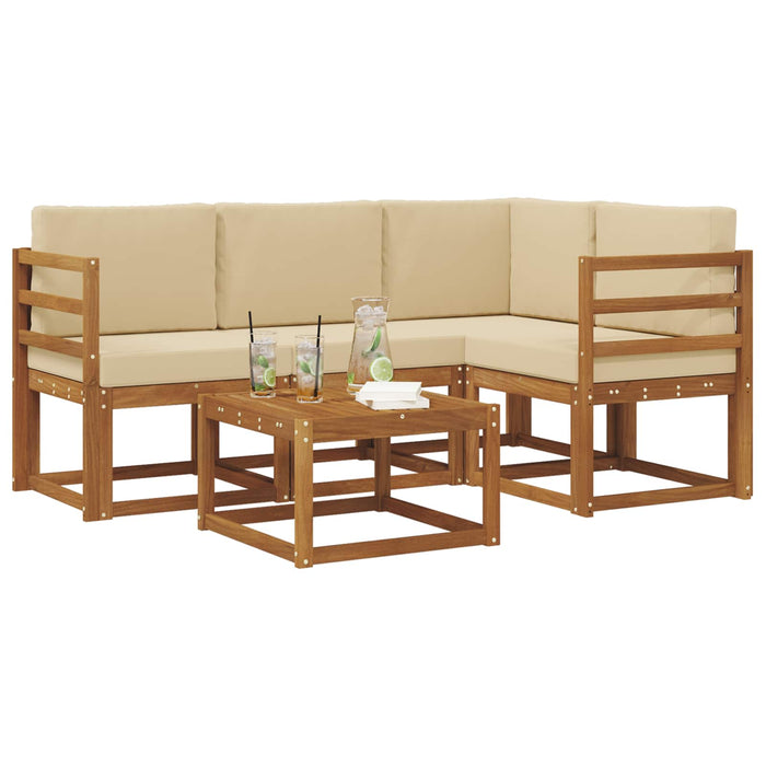 Set de canapele de exterior cu pernă 5 pcs Natural și Bej - WALTI WALTI