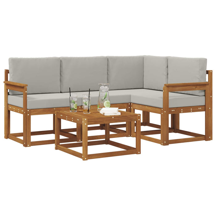 Set de canapele de exterior 5 pcs Gri natural și deschis - WALTI WALTI