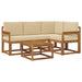 Set de canapele de exterior cu pernă 5 pcs Natural și Bej - WALTI WALTI