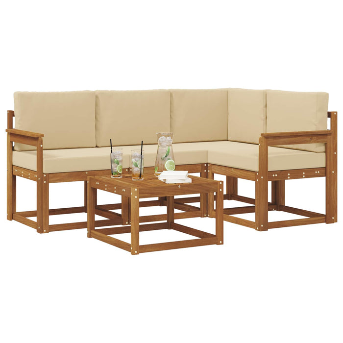 Set de canapele de exterior cu pernă 5 pcs Natural și Bej - WALTI WALTI