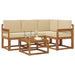 Set de canapele de exterior cu pernă 5 pcs Natural și Bej - WALTI WALTI