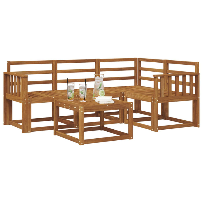 Set de canapele de exterior 5 pcs natural Lemn Solid de Acacia WALTI