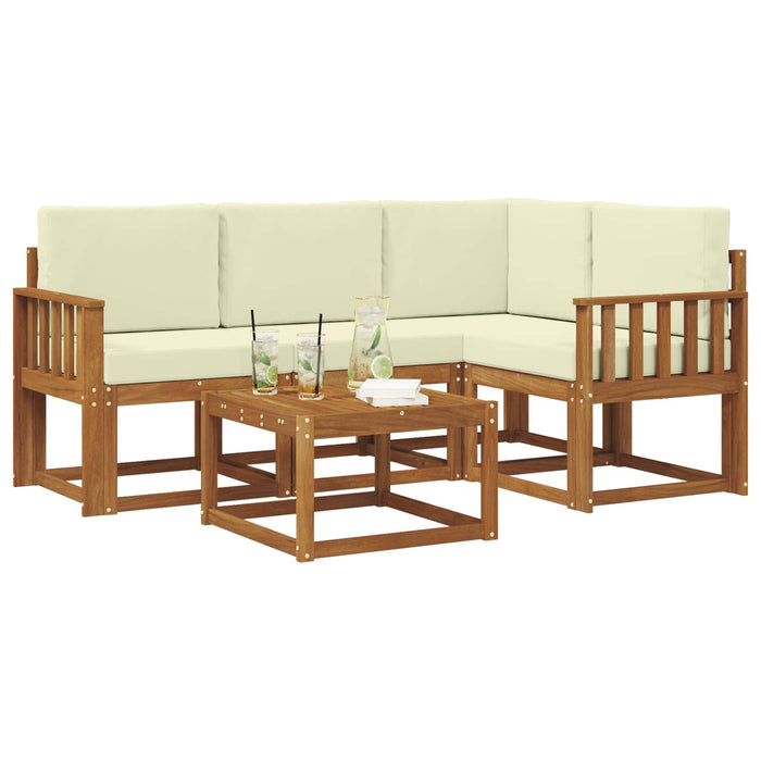 Set de canapele de exterior cu pernă 5 pcs Natural și Crem - WALTI WALTI