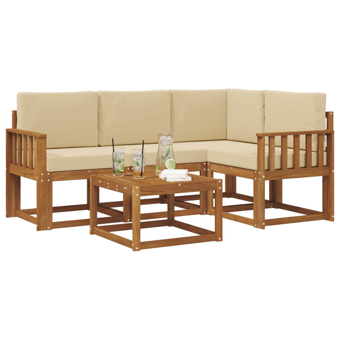 Set de canapele de exterior cu pernă 5 pcs Natural și Bej - WALTI WALTI
