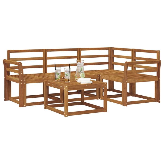 Set de canapele de exterior 5 pcs natural Lemn Solid de Acacia WALTI