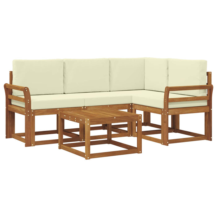 Set de canapele de exterior cu pernă 5 pcs Natural și Crem - WALTI WALTI