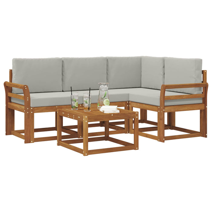 Set de canapele de exterior 5 pcs Gri natural și deschis - WALTI WALTI