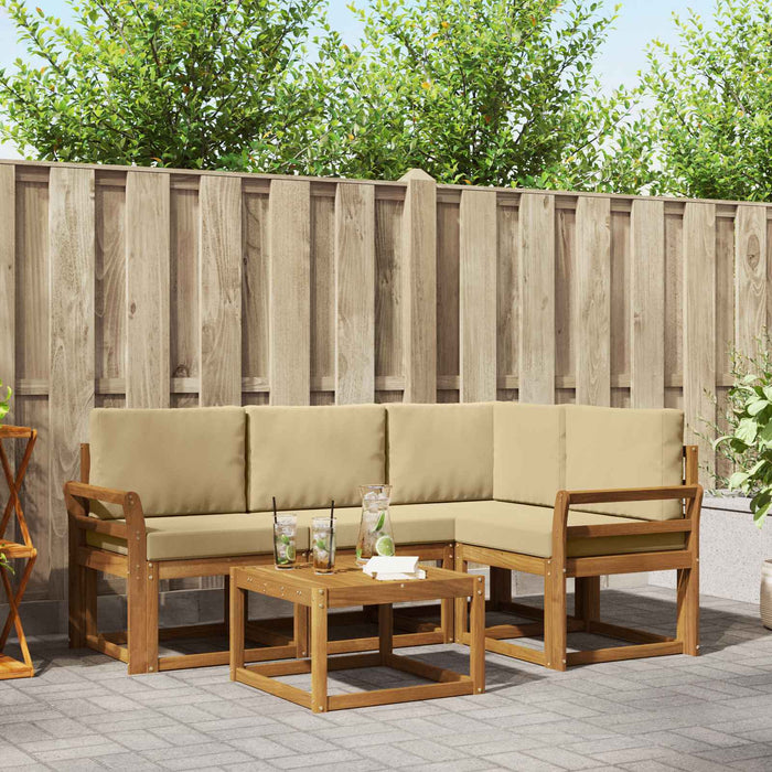 Set de canapele de exterior cu pernă 5 pcs Natural și Bej - WALTI WALTI