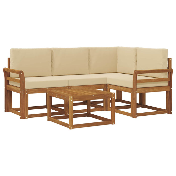 Set de canapele de exterior cu pernă 5 pcs Natural și Bej - WALTI WALTI