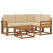 Set de canapele de exterior cu pernă 5 pcs Natural și Bej - WALTI WALTI