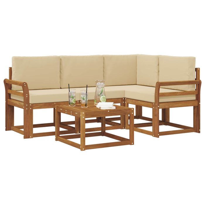 Set de canapele de exterior cu pernă 5 pcs Natural și Bej - WALTI WALTI