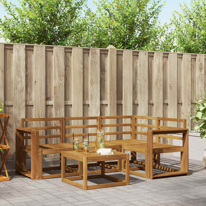 Set de canapele de exterior 5 pcs natural Lemn Solid de Acacia WALTI
