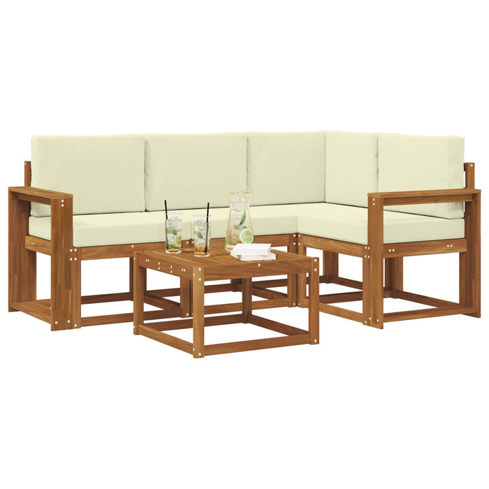 Set de canapele de exterior cu pernă 5 pcs Natural și Crem - WALTI WALTI