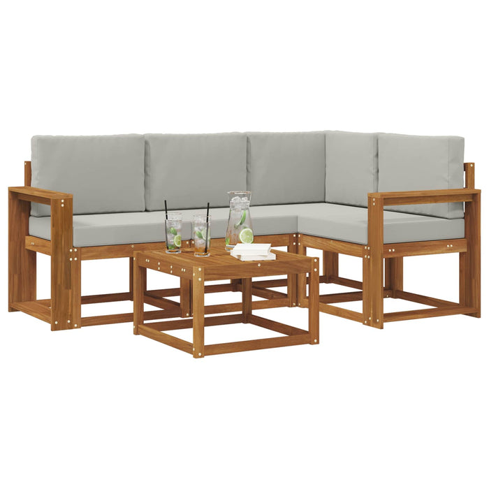 Set de canapele de exterior 5 pcs Gri natural și deschis - WALTI WALTI