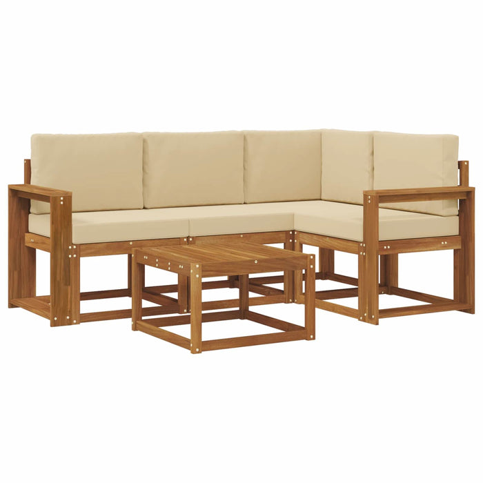 Set de canapele de exterior cu pernă 5 pcs Natural și Bej - WALTI WALTI