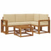 Set de canapele de exterior cu pernă 5 pcs Natural și Bej - WALTI WALTI