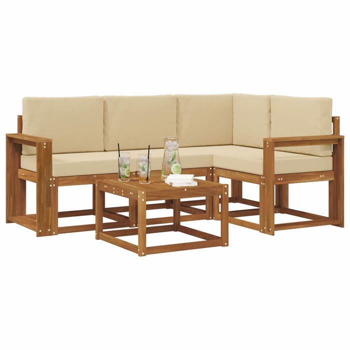 Set de canapele de exterior cu pernă 5 pcs Natural și Bej - WALTI WALTI