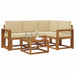 Set de canapele de exterior cu pernă 5 pcs Natural și Bej - WALTI WALTI